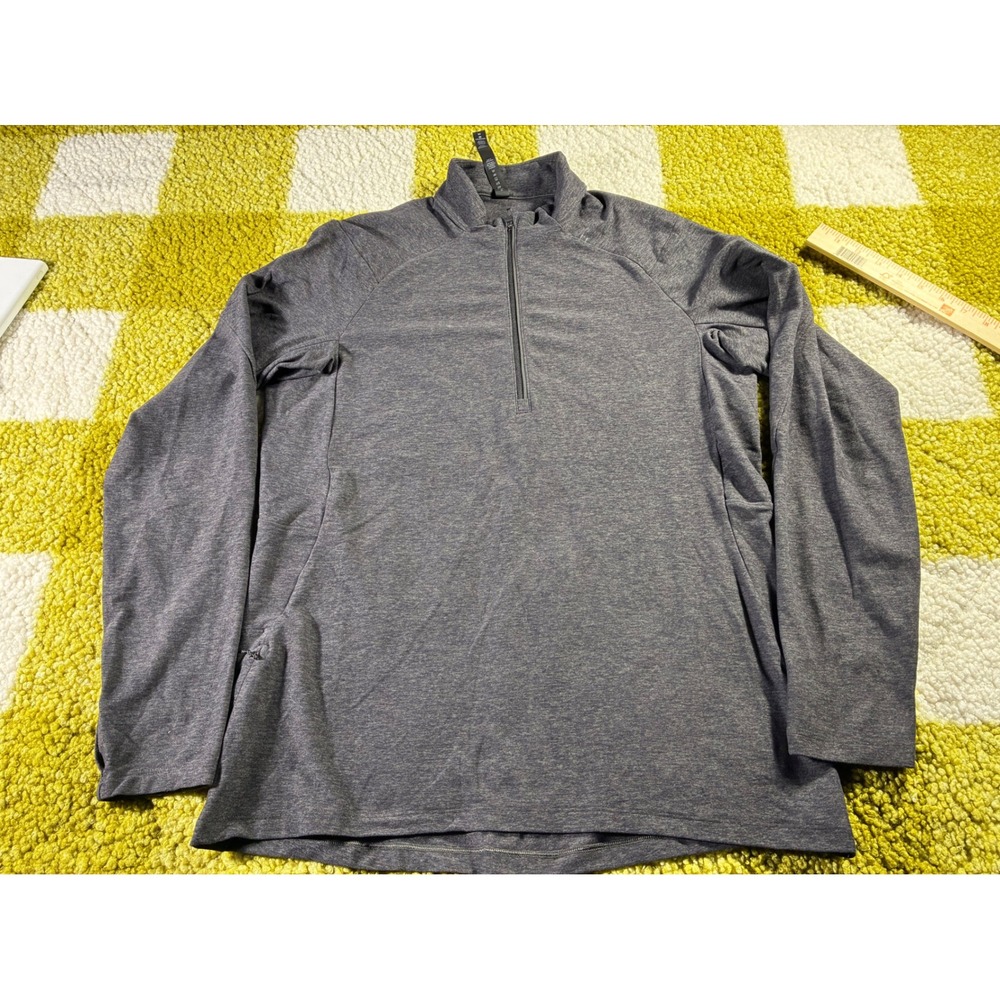 Lululemon Metal Vent Tech 1/2 Zip 2.0 Pullover Mens Medium Heathered Navy Grey